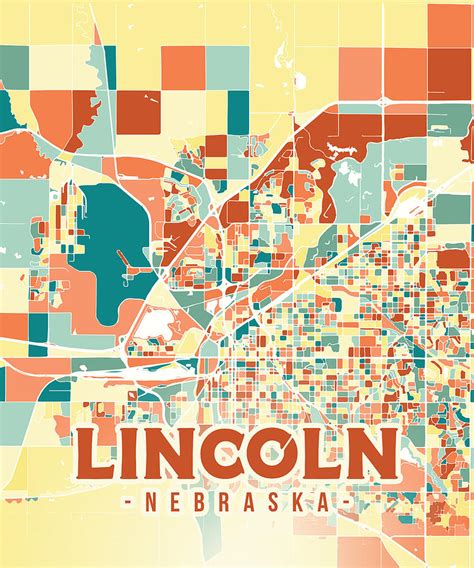 Lincoln Us Map Digital Art By Alexandru Chirila Pixels