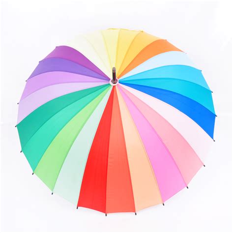 Golf umbrella factory: chinese custom colorful rainbow umbrella