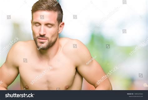 Handsome Shirtless Man Showing Nude Chest Stock Photo Shutterstock
