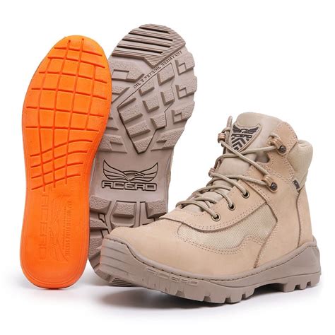 Bota Militar Couro Acero Colt Desert T Tico Militar Cano Curto