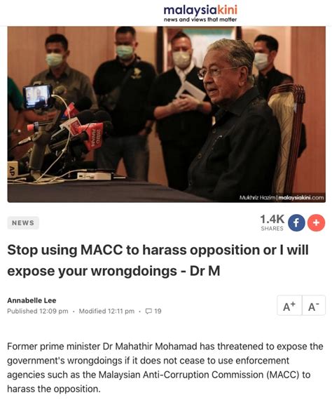 Malaysians Must Know The Truth Mahathir May Be Arrested And Jailed