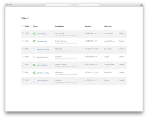 Data Modern Ui Table Styles