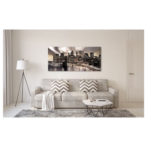 Stampa Su Tela Skyline New York Seppia 190x90 Cm Leroy Merlin