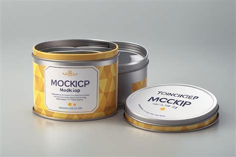 Premium Photo Tin Mockup