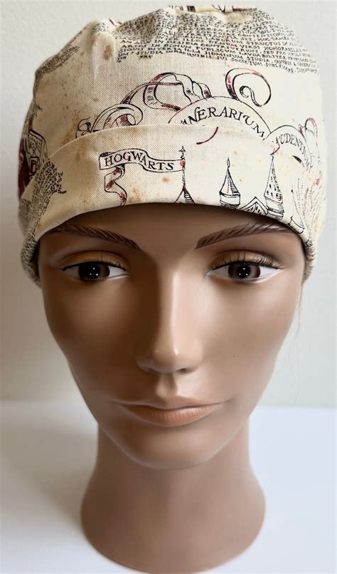 Potters Marauders Map Scrub Hat Adjustable Fold Up Etsy