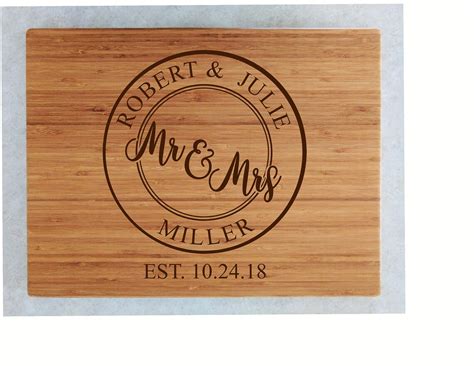 Bamboo Cutting Board Personalized Wedding Gift engraved | Etsy