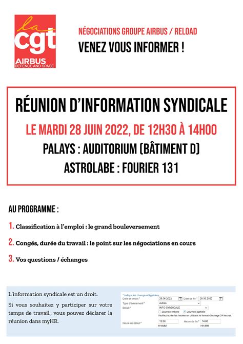 ADS Toulouse Réunion dInformation Syndicale au Palays et Astro le 28