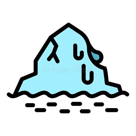 Iceberg Melts Icon Color Outline Vector Stock Vector Illustration Of