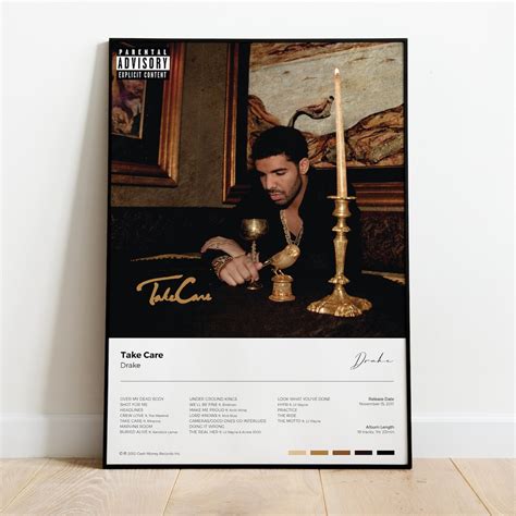 Drake Take Care Album Poster. Printable Wall Art. Music Poster. - Etsy