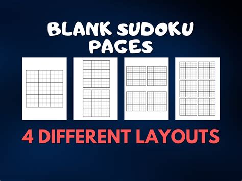 Blank Sudoku Pages Printable Blank Sudoku Sheets Sudoku - Etsy