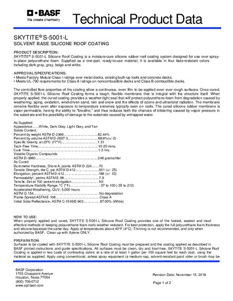 Technical Data Sheets BASF SPF For Architects