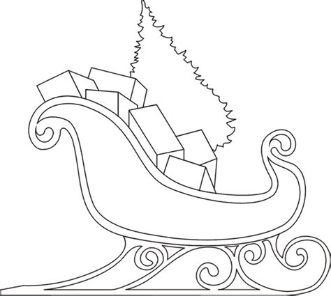 Sleigh Coloring Pages, Santa Sleigh Printables