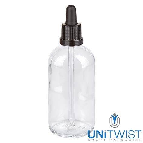 100 Ml Apothekenflasche Schwarze Pipette OV UNiTWIST ClearLine