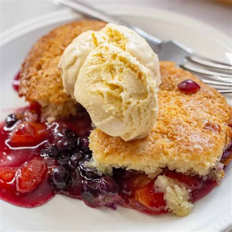 Peach and Blueberry Cobbler | She's Not Cookin'