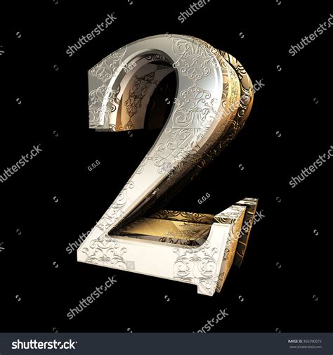 3d Golden Number 2 Isolated Clipping 库存插图 356390072 | Shutterstock