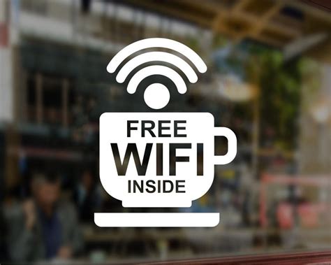 WiFi sticker, WiFi decal, Free WiFi window sticker, cafe WiFi sticker ...