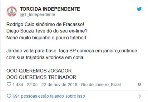 SPNet Organizada do São Paulo critica jogadores e técnico nas redes