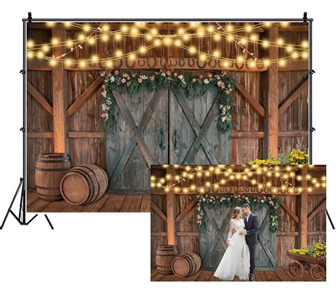 Buy Leowefowa Shabby Chic Countryside Wedding Backdrop X Ft Rustic