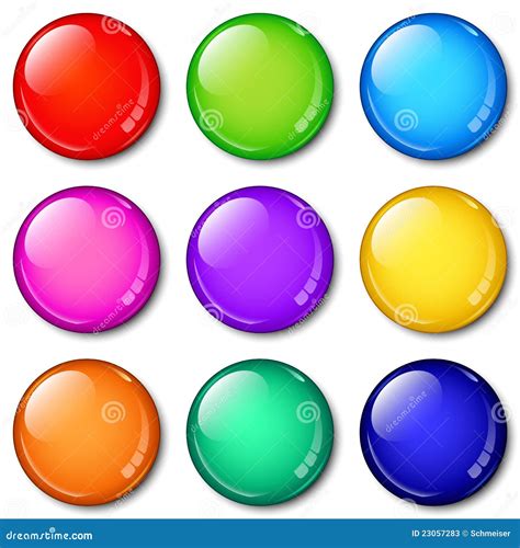 Glass Buttons Set Stock Vector Illustration Of Highlight