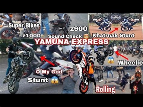 Yamuna Express Par Stunt Danger Stunt Wheelie In Super Bikes