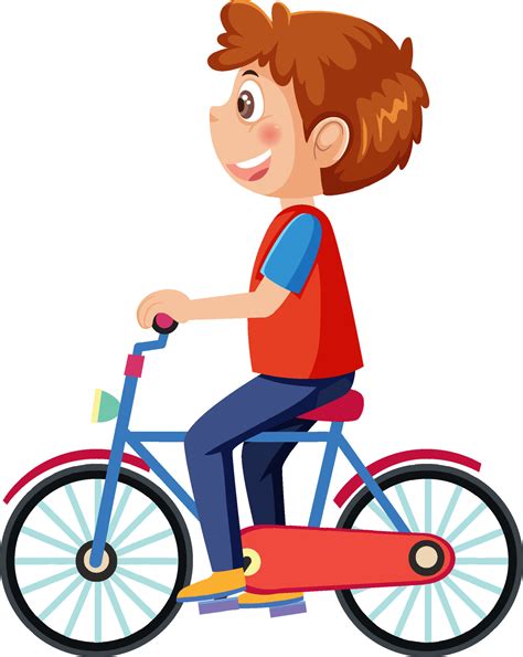 A boy cycling cartoon character 14291518 Vector Art at Vecteezy