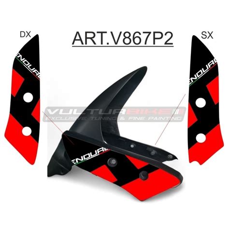 Stickers Garde Boue Avant Rouge Noir Ducati Multistrada Enduro