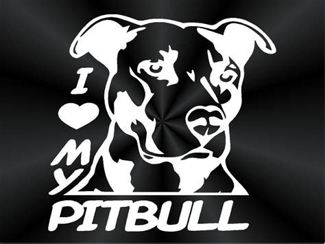 I Love My Pitbull Decal Pitbull Truck Car Window Vinyl