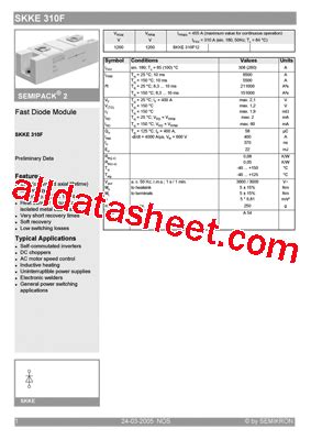 Skke F Datasheet Pdf Semikron International