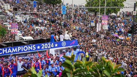 Team India Holds T Wc Victory Parade At Wankhede Stadium Kashmir