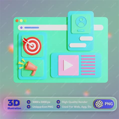 Premium Psd 3d Digital Marketing Illustration Png