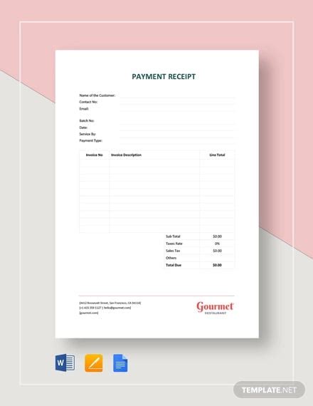 Receipt Formats In Word Cheque Receipt Format In Word India