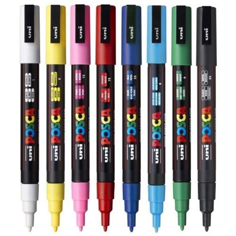 Estojo Caneta Posca C 8 Cores PC 1M 8C UNI BALL A Casa Das Artes A