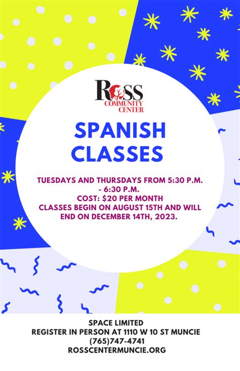 Spanish as a Foreign Language – Ross Community Center, Muncie, Indiana