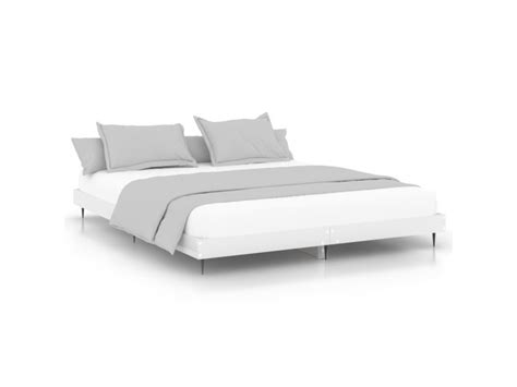 Supersleep Lit Bois Cadre De Lit Blanc Brillant 200x200cm Bois D