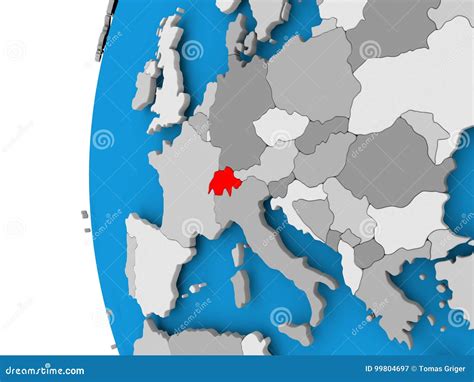 Mapa De Suiza En El Globo Pol Tico Stock De Ilustraci N Ilustraci N