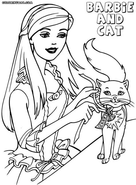 Раскраска барби с кошкой (Большой выбор фото) - drawpics.ru