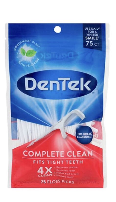 Dentek Complete Clean Easy Reach Floss Picks Fits Tight Teeth Picks