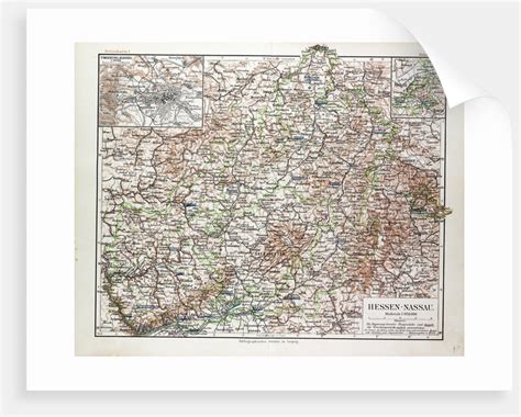 Map Of Hessen Nassau Germany 1899 Posters And Prints By Anonymous