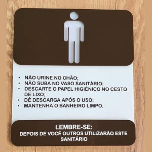 Placa Sinalização Banheiro Higiene Regras Utilização