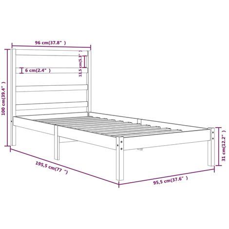 Bed Frame Without Mattress 90x190 Cm Single Solid Wood VidaXL