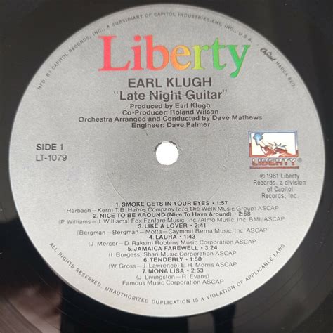 Earl Klugh Late Night Guitar Vinyl Lp Rock Smooth Jazz Us