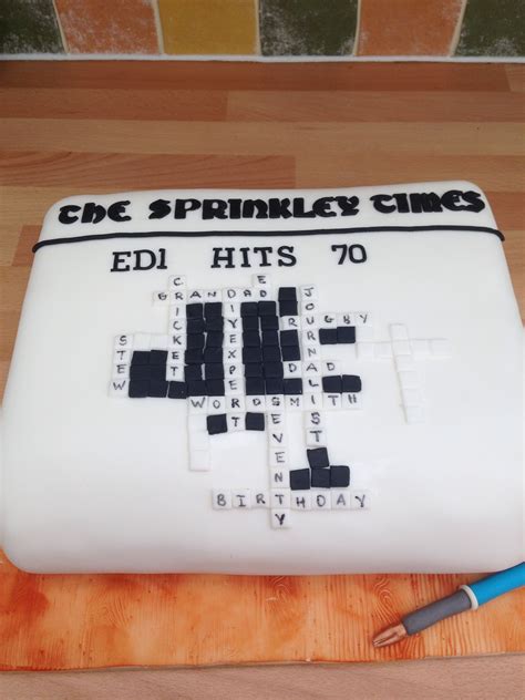 Crossword Newspaper Cake