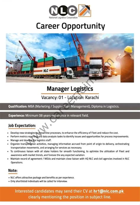 National Logistics Corporation Nlc Jobs August