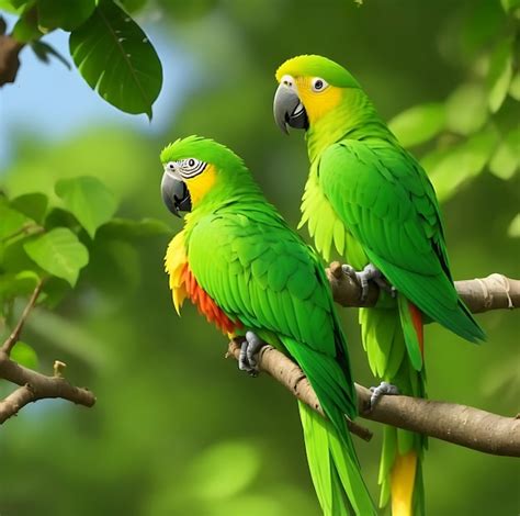 Premium Ai Image Green Parrot Birds Ai Generated