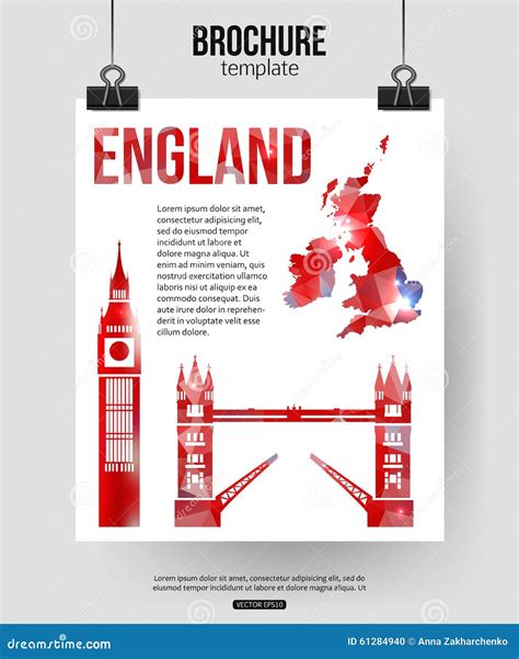 England Travel Background. Brochure Stock Vector - Illustration of