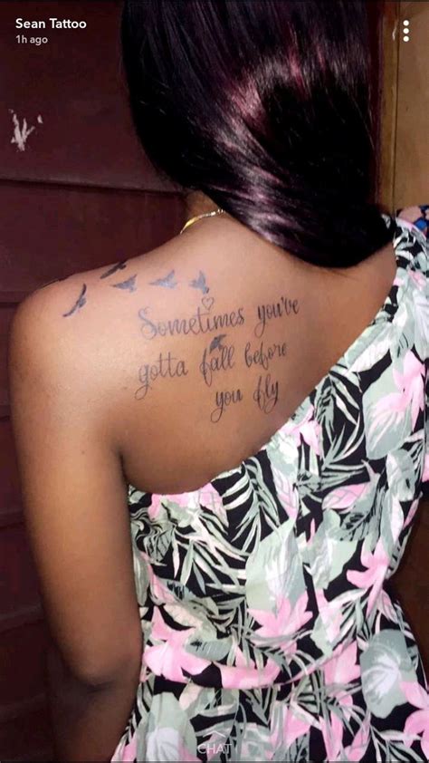 Sometimes You Gotta Fall Before You Fly Tattoo Shoulder