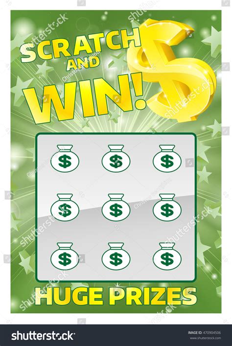 Illustration Lottery Scratchcard Instant Scratch Win Stock Vector ...