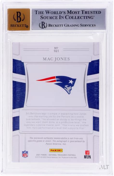 2021 National Treasures Stars Stripes Logo 161 Mac Jones RC RPA 2 2