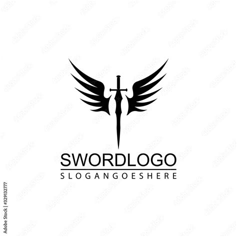 Sword Winged Logo Vector Template Design Stock Vector | Adobe Stock