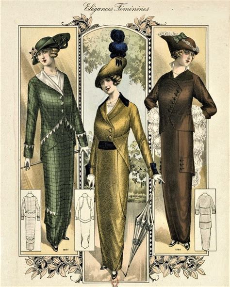 1914 Élégances Féminines Fashion printables Edwardian fashion